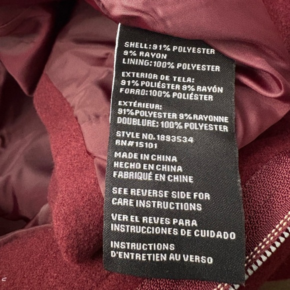 Vince Camuto Deep Red Pea Coat - Picture 6 of 6